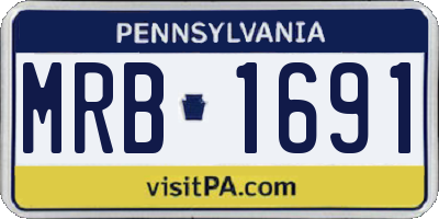 PA license plate MRB1691