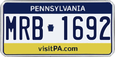 PA license plate MRB1692