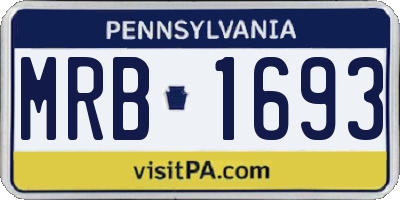 PA license plate MRB1693