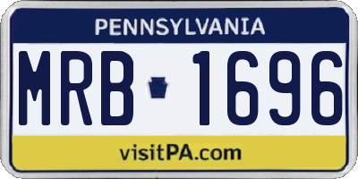 PA license plate MRB1696