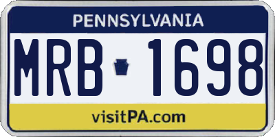 PA license plate MRB1698