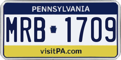 PA license plate MRB1709