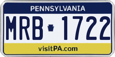 PA license plate MRB1722