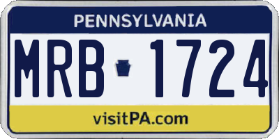PA license plate MRB1724