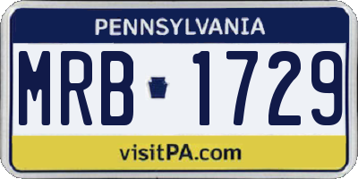 PA license plate MRB1729