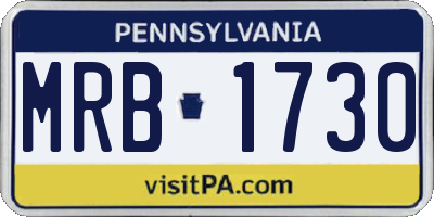PA license plate MRB1730
