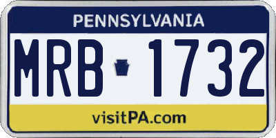 PA license plate MRB1732