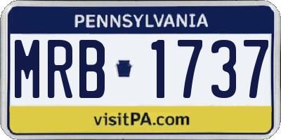 PA license plate MRB1737