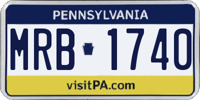PA license plate MRB1740