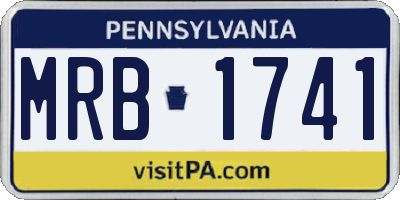 PA license plate MRB1741