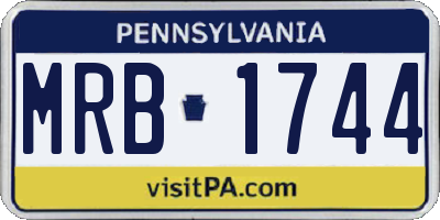 PA license plate MRB1744
