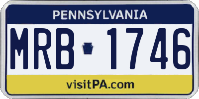 PA license plate MRB1746