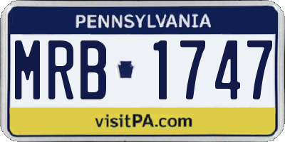 PA license plate MRB1747