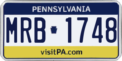 PA license plate MRB1748