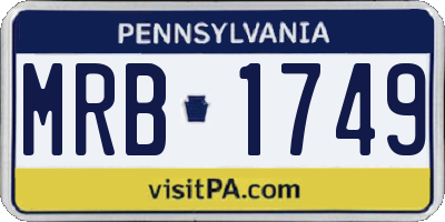 PA license plate MRB1749
