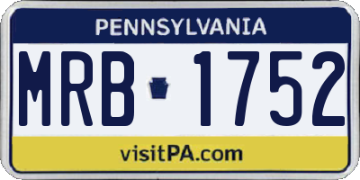 PA license plate MRB1752