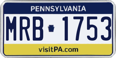 PA license plate MRB1753