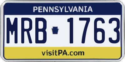 PA license plate MRB1763
