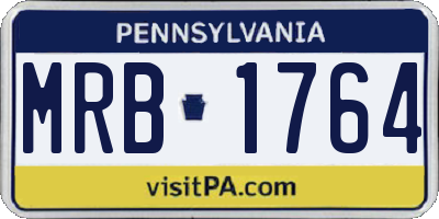 PA license plate MRB1764