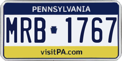 PA license plate MRB1767