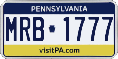 PA license plate MRB1777