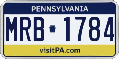 PA license plate MRB1784