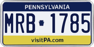 PA license plate MRB1785