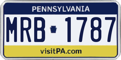 PA license plate MRB1787
