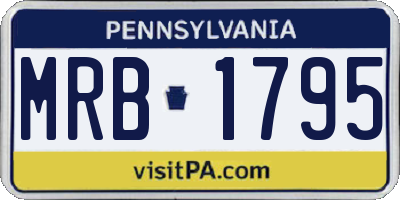 PA license plate MRB1795