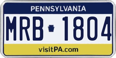 PA license plate MRB1804