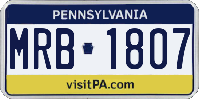 PA license plate MRB1807