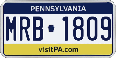 PA license plate MRB1809