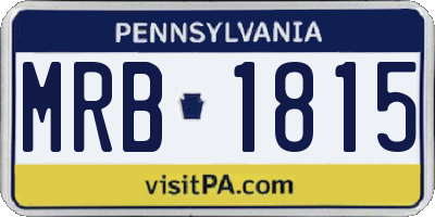 PA license plate MRB1815