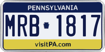 PA license plate MRB1817
