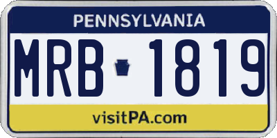 PA license plate MRB1819