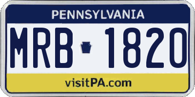 PA license plate MRB1820