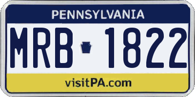 PA license plate MRB1822