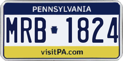 PA license plate MRB1824