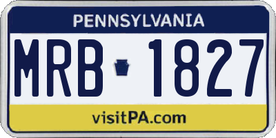 PA license plate MRB1827