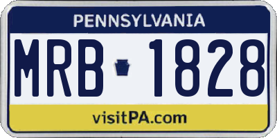 PA license plate MRB1828