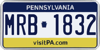 PA license plate MRB1832