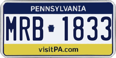 PA license plate MRB1833