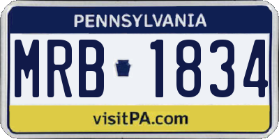 PA license plate MRB1834