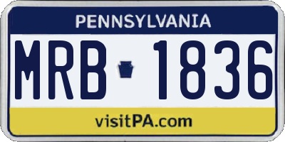 PA license plate MRB1836