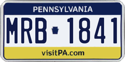 PA license plate MRB1841