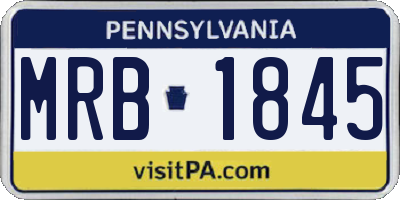 PA license plate MRB1845