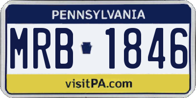 PA license plate MRB1846