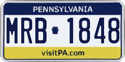 PA license plate MRB1848