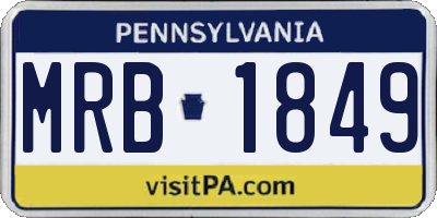 PA license plate MRB1849