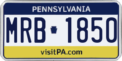 PA license plate MRB1850